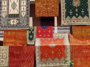 Rugs in Marrakech souk