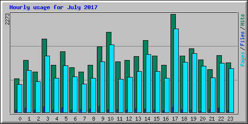 Hourly usage for July 2017